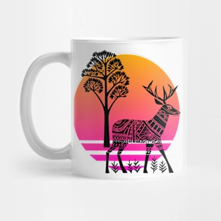 Stag at sunset Mug